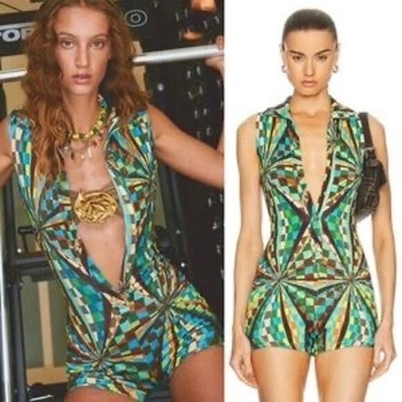 Siedres NWT Ginni Kaleidoscope Printed Mini Jumpsuit Romper Size XS - Picture 4 of 8